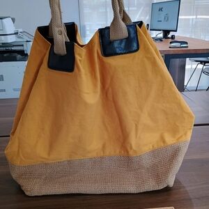 Stylish Yellow and Brown Tote Bag